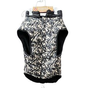 Arcadia Trail Reversible Dog Puffer Coat XXL Black Tan Warm Jacket